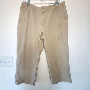 Columbia Outdoor Women's Cargo Capris Khaki Size 14 Hiking pants nature wear